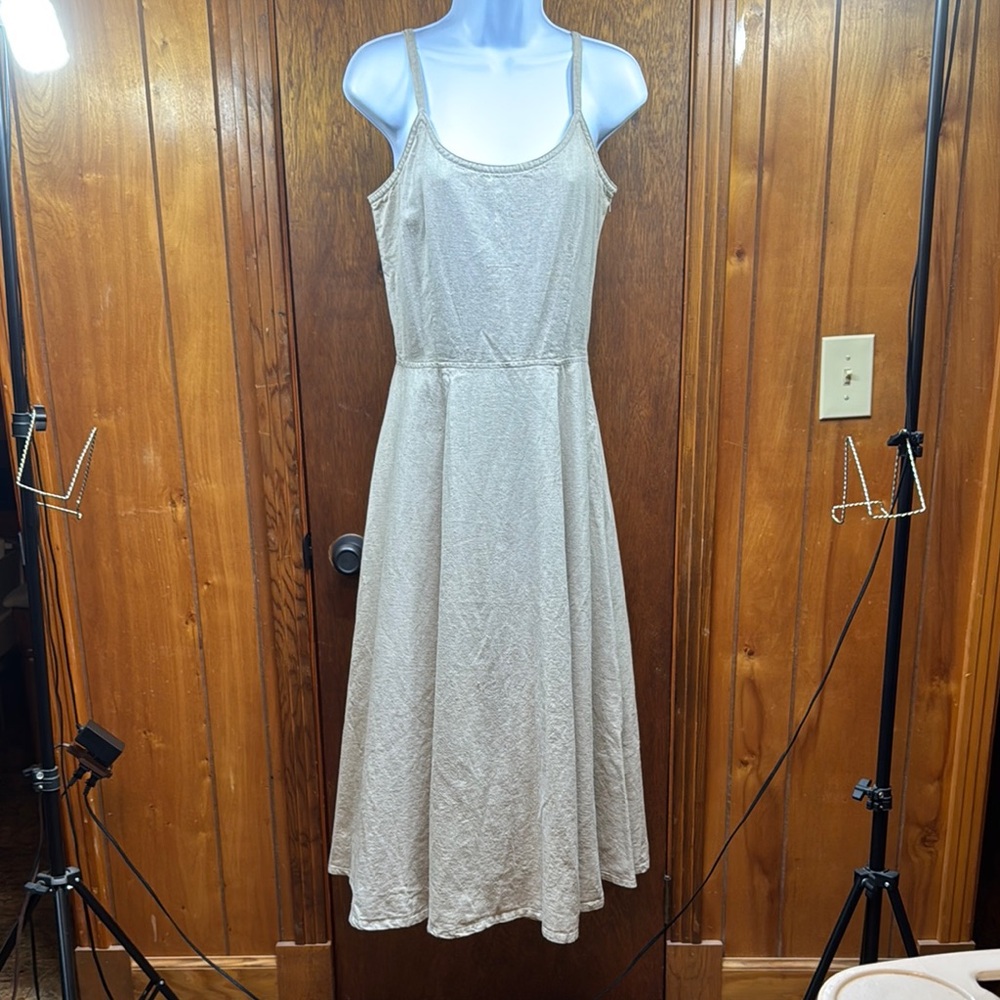 Old Navy Elegant‎ Tan Linen/Cotton Sleeveless Dress